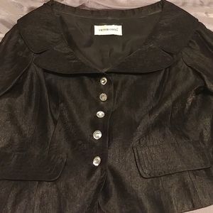 Victor Costa Dress Jacket with Crystal Buttons